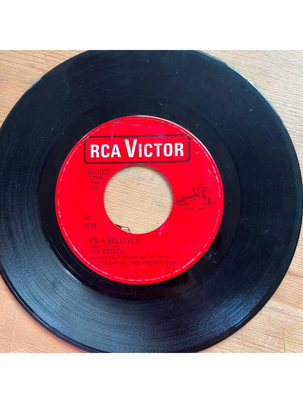 The Monkees - I'm a Believer/(I'm not your) Steppin' Stone 45rpm VG+ R89